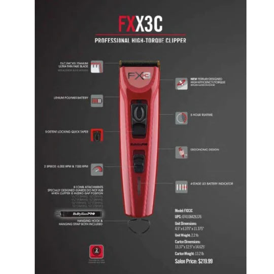 BABYLISS PRO FX3 CORDLESS CLIPPER