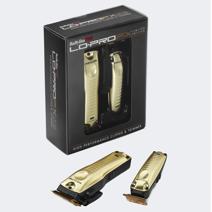 BABYLISS PRO LO-PRO FX LIMITED EDITION CLIPPER & TRIMMER COLLECTION SET - GOLD