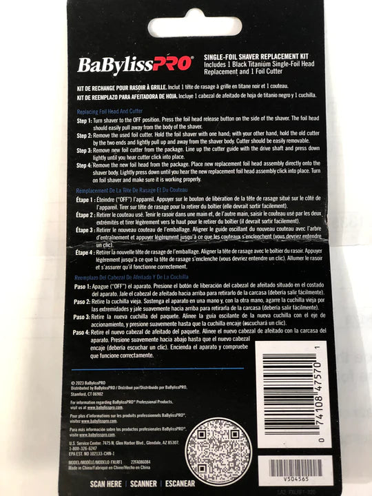 BABYLISSPRO UVFOIL SHAVER SINGLE REPLACEMENT FOIL