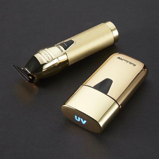 BABYLISSPRO LIMITED EDITION GOLDFX TRIMMER AND UVFOIL SINGLE-FOIL SHAVER COMBO