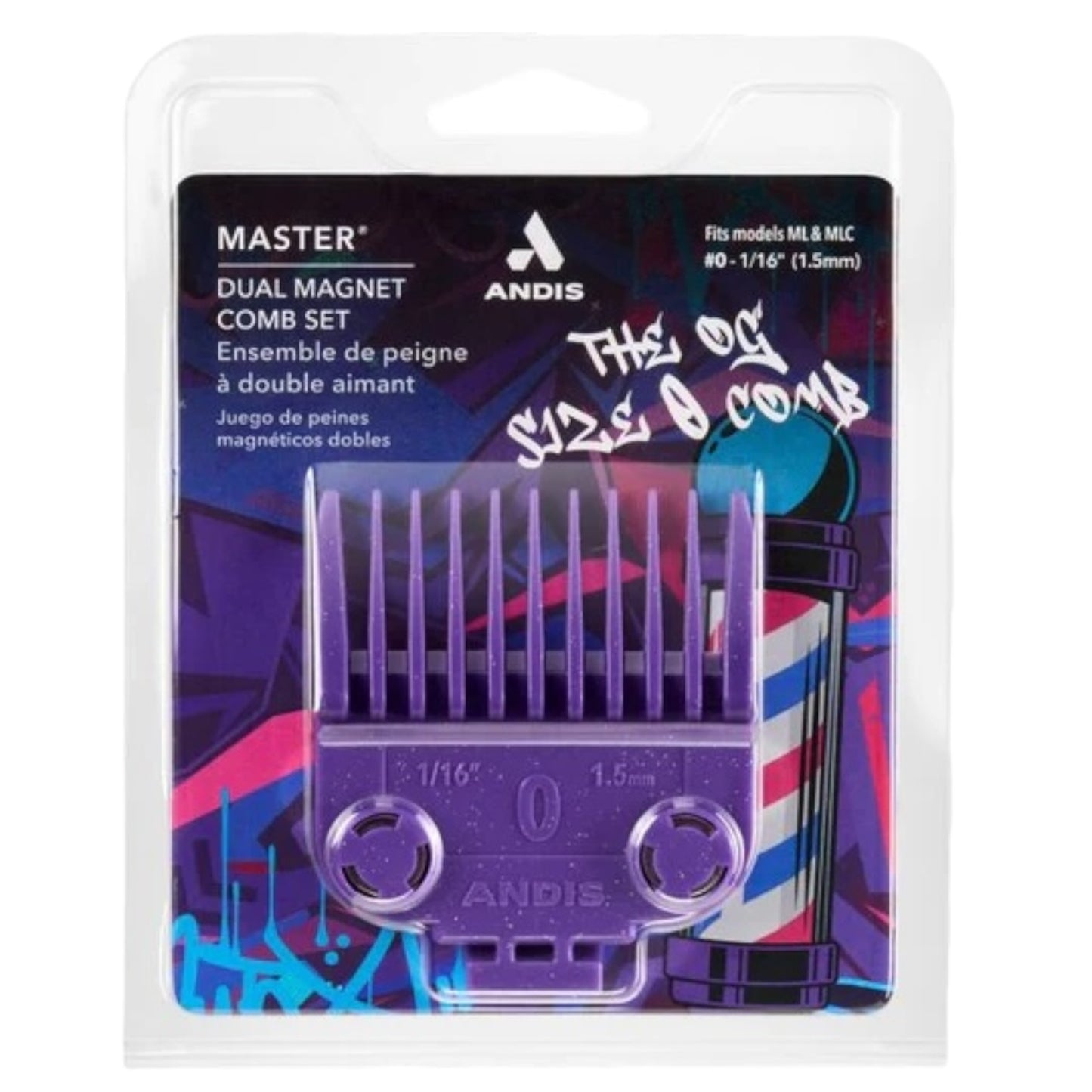 The OG Size 0 - Andis Master Dual Magnet #0 Comb – The Sought-After OG Size (Fits ML & MLC Models) #561385