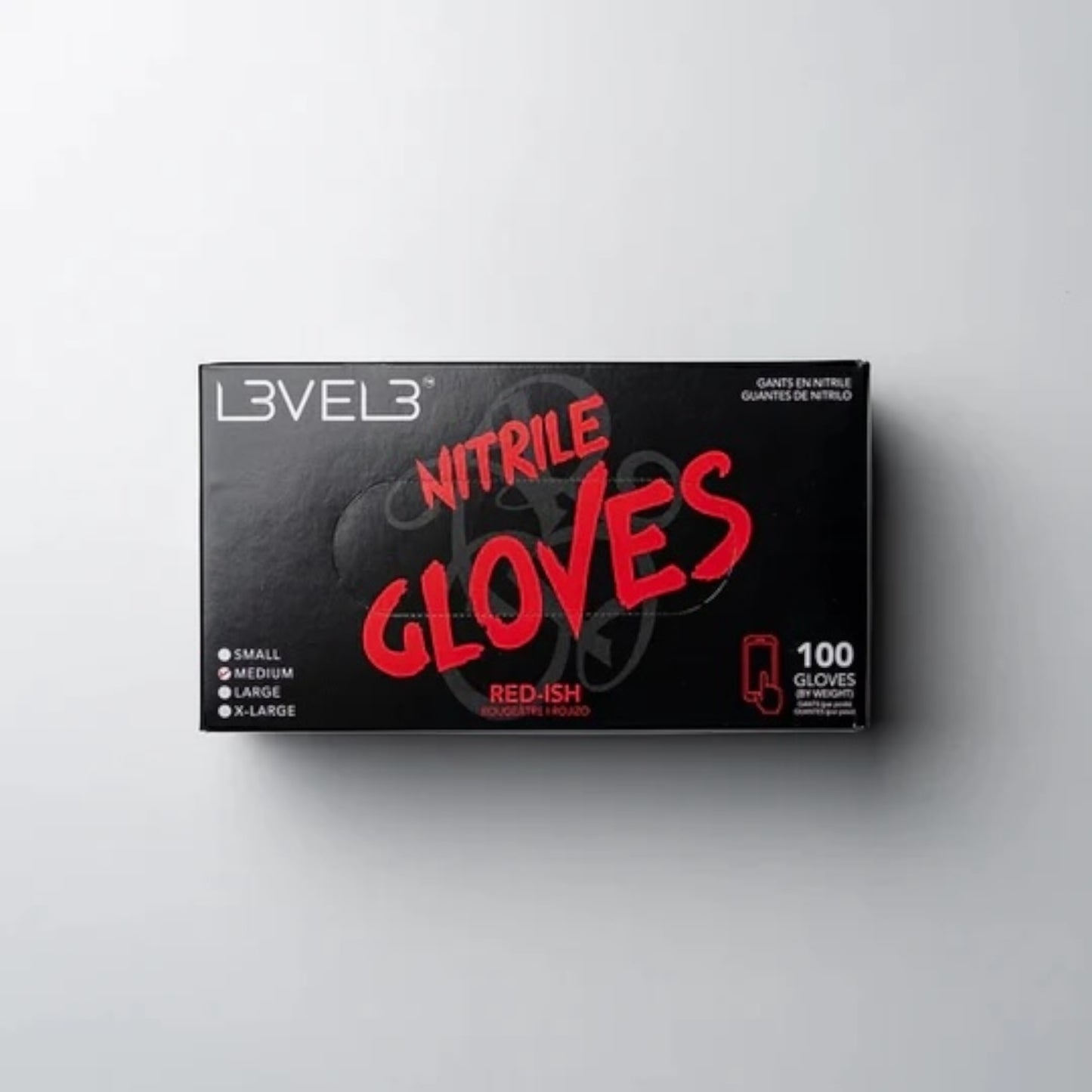 L3VEL3 PROFESSIONAL NITRILE GLOVES - RED