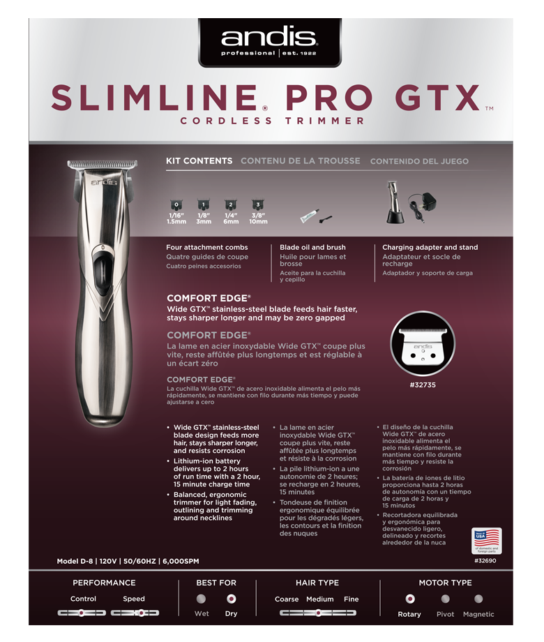 ANDIS SLIMLINE PRO GTX TRIMMER