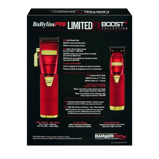 BABYLISS LIMITED FX BOOSTED COLLECTION CLIPPER, TRIMMER & CHARGING BASE SET # FXHOLPKCTB-R