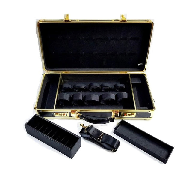 HAIRART BARBER CASE, BARBER KIT TOOL CASE GOLD AND BLACK